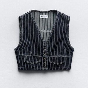 Zara Black Striped Women's Vest Top